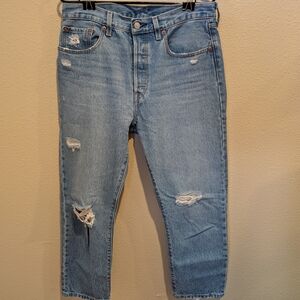 Levi's Distressed Light Blue Jeans